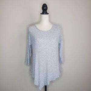 BoBeau Gray Asymmetrical Top Small Petite